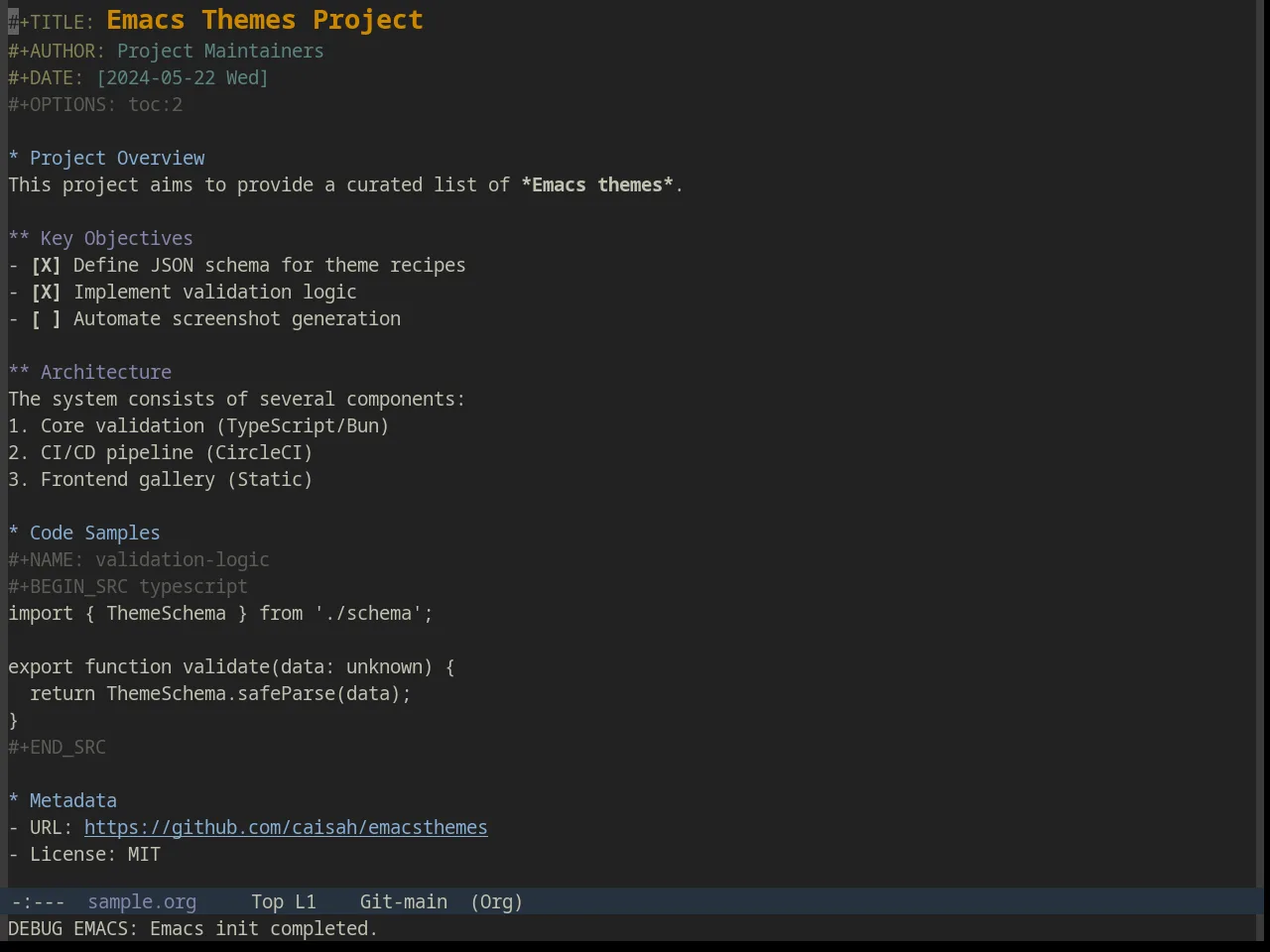 Sourcerer Theme in org-mode