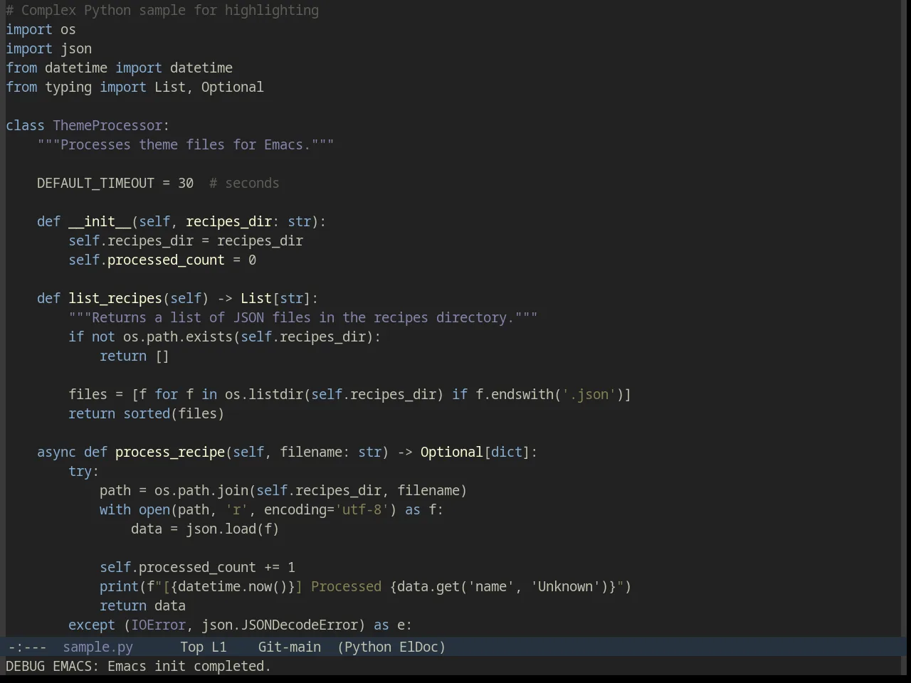 Sourcerer Theme in python-mode