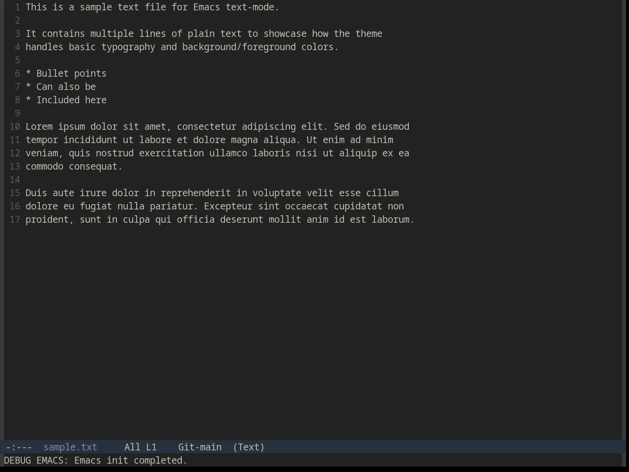 Sourcerer Theme in text-mode