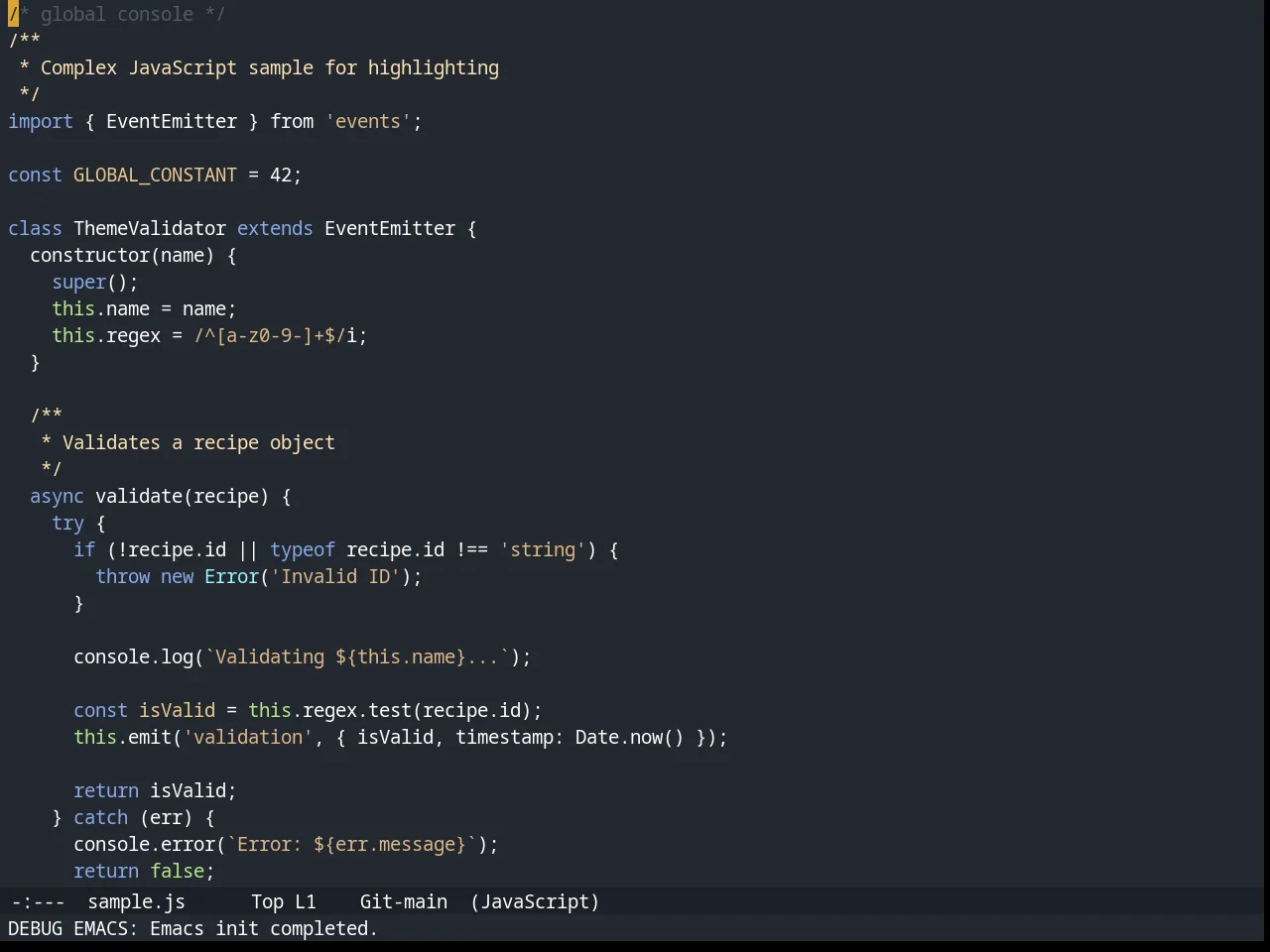 Spacegray Theme in javascript-mode