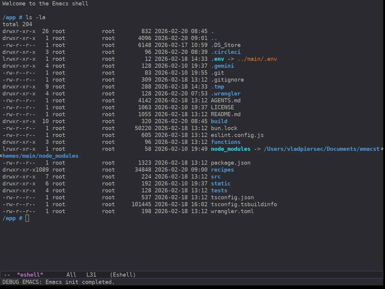 Spacemacs Dark in eshell