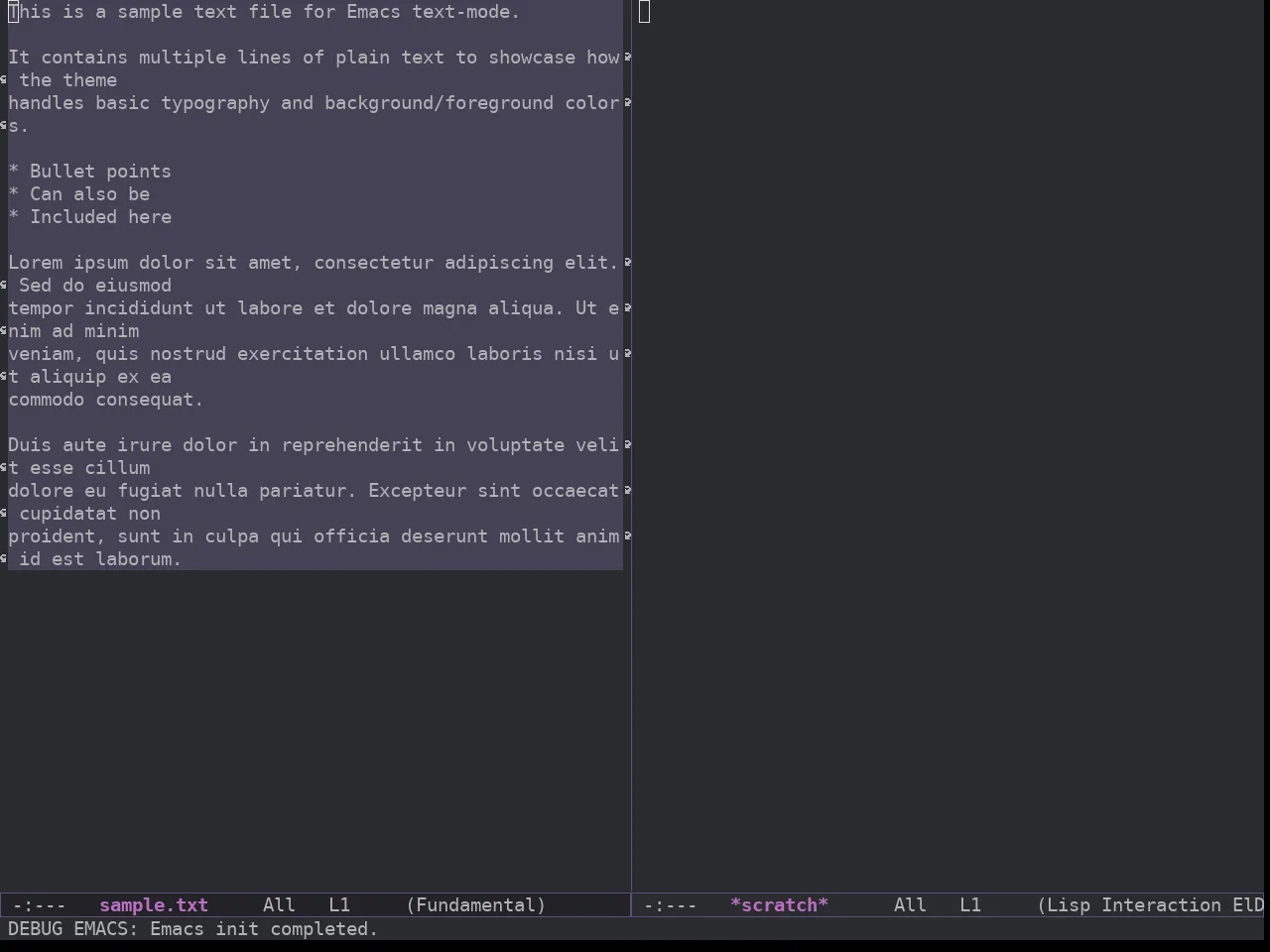 Spacemacs Dark in fundamental-mode