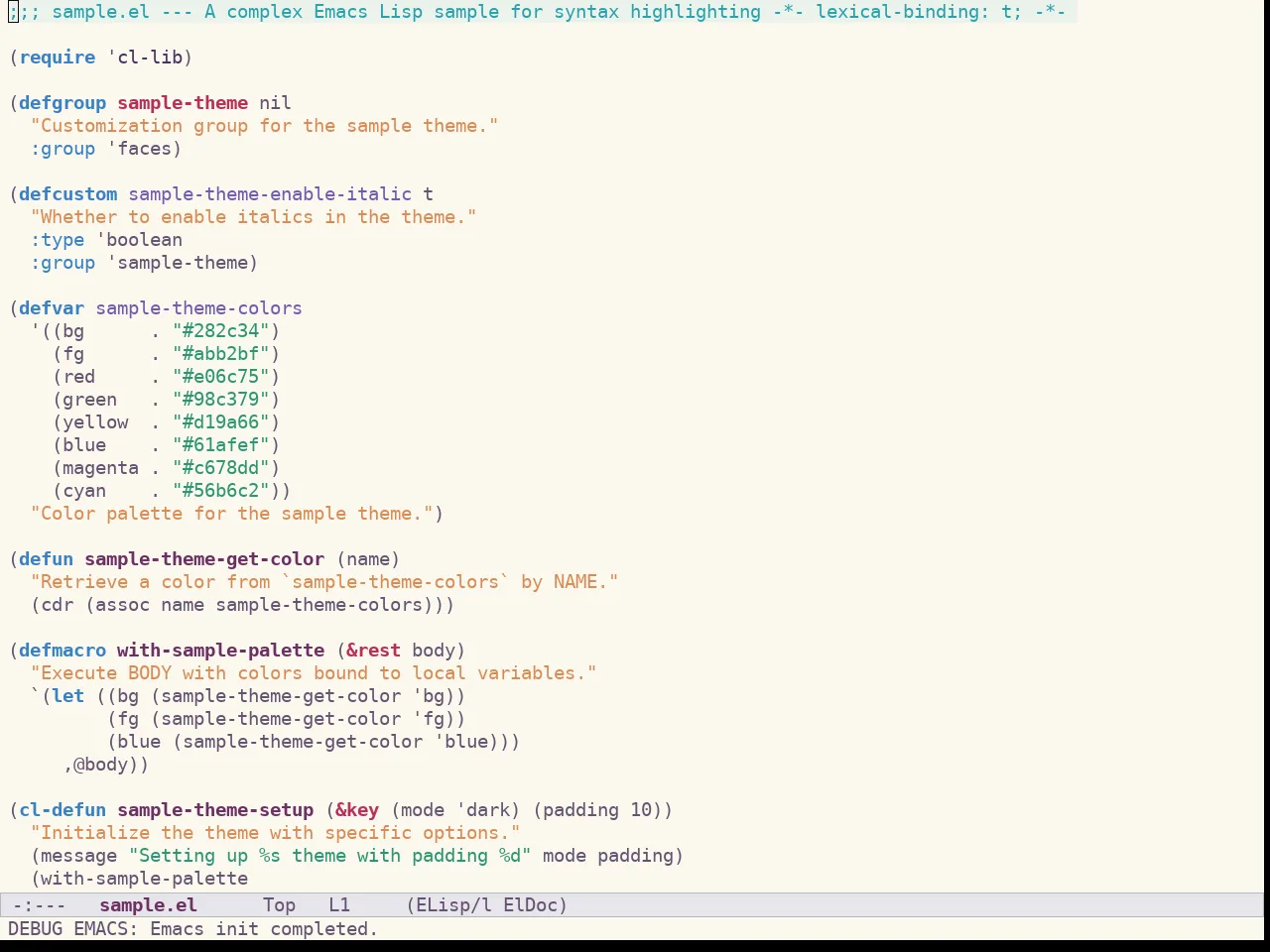 Spacemacs Light in emacs-lisp-mode