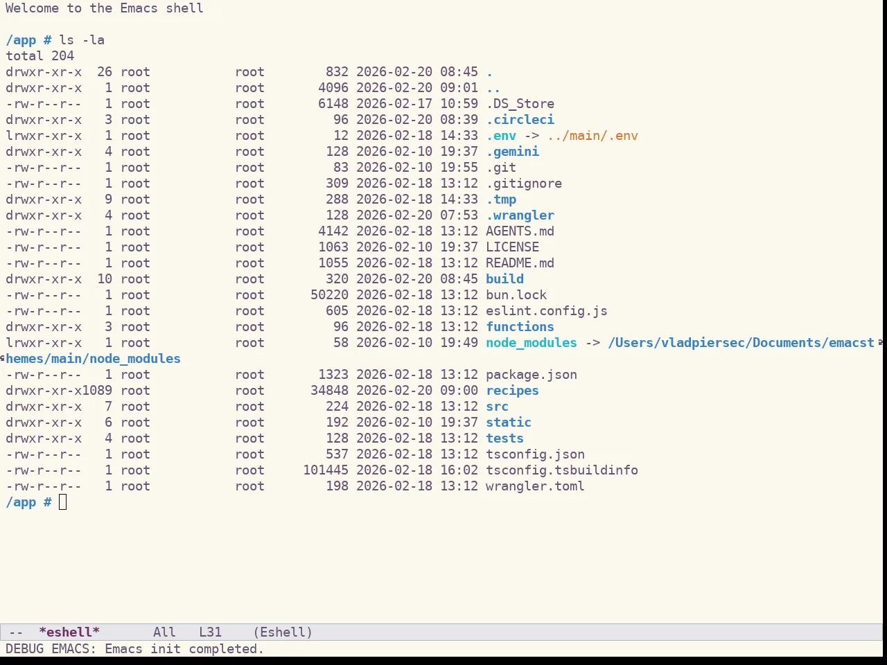 Spacemacs Light in eshell