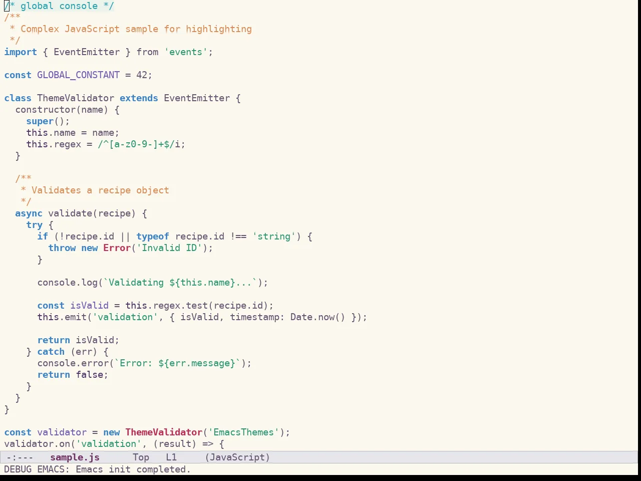 Spacemacs Light in javascript-mode