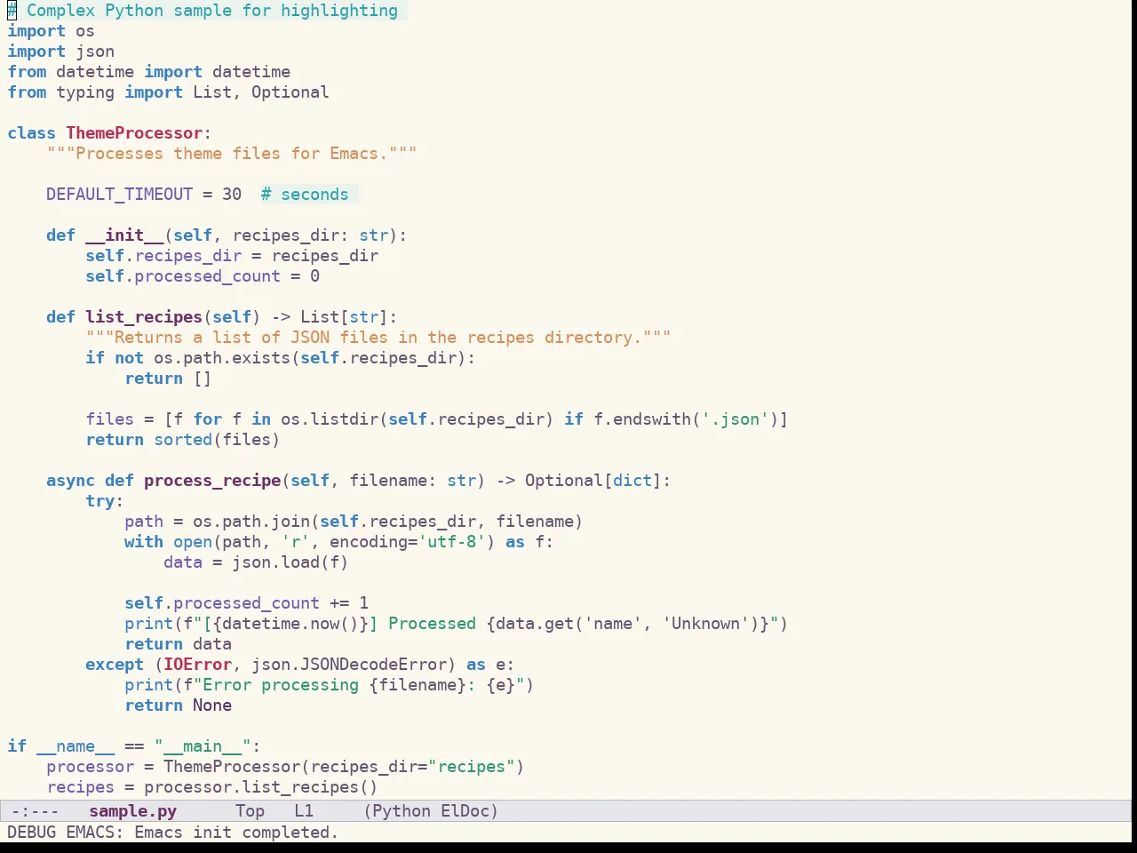 Spacemacs Light in python-mode