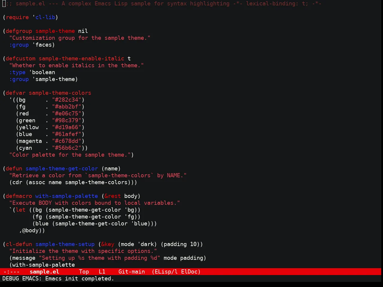 Spider Man Theme in emacs-lisp-mode