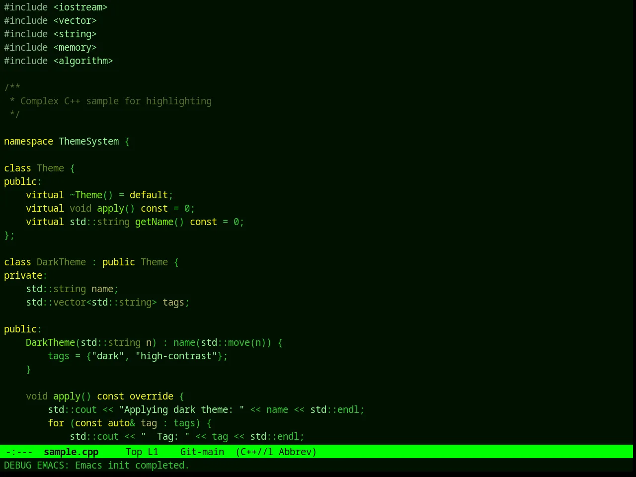 Spike Theme in c++-mode