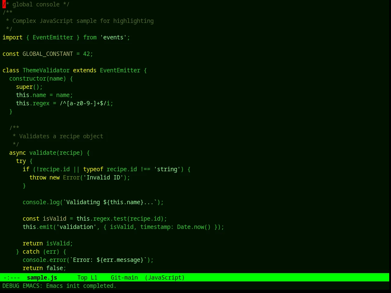 Spike Theme in javascript-mode