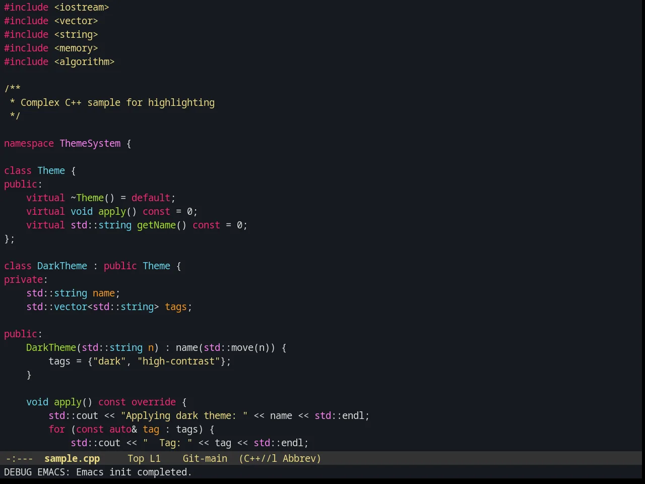 Spolsky Theme in c++-mode