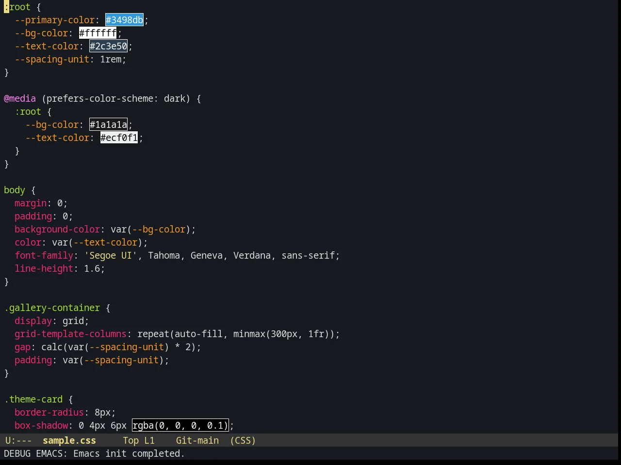 Spolsky Theme in css-mode