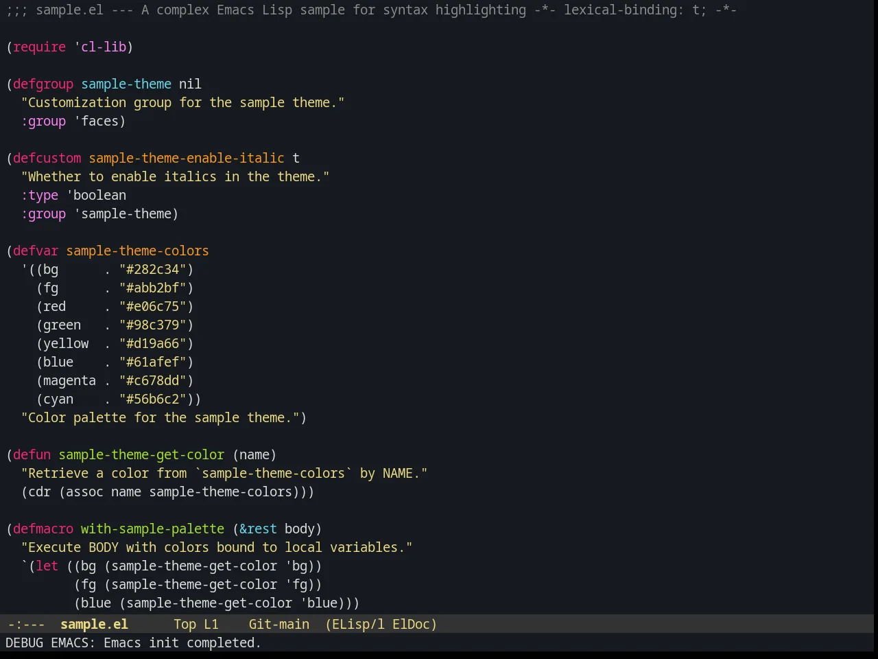Spolsky Theme in emacs-lisp-mode