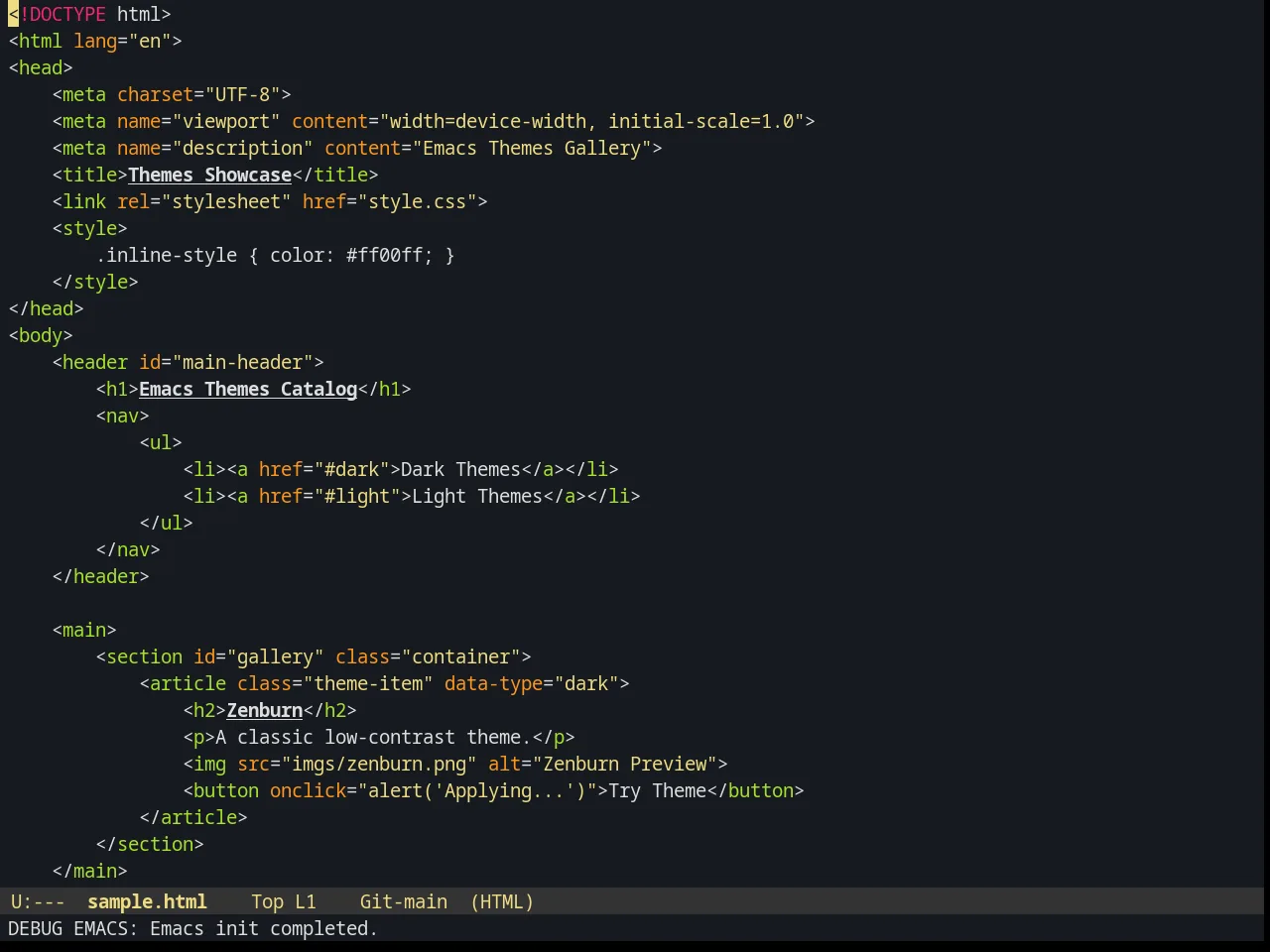 Spolsky Theme in html-mode