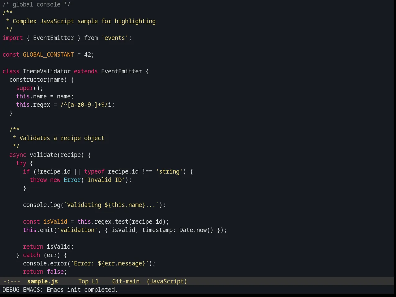 Spolsky Theme in javascript-mode