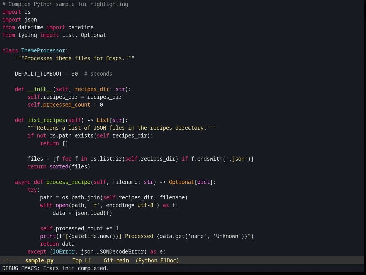 Spolsky Theme in python-mode