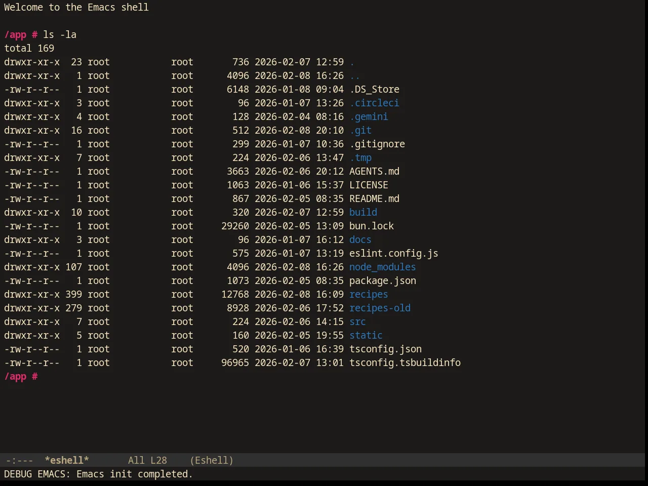 Srcery Theme in eshell