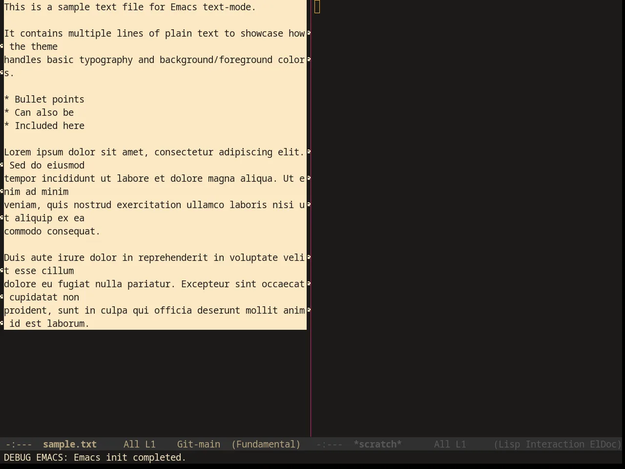 Srcery Theme in fundamental-mode