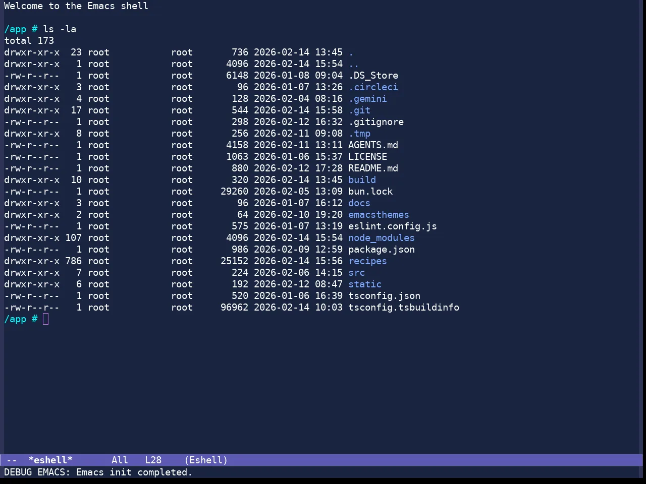 Standard Dark Tinted Theme in eshell