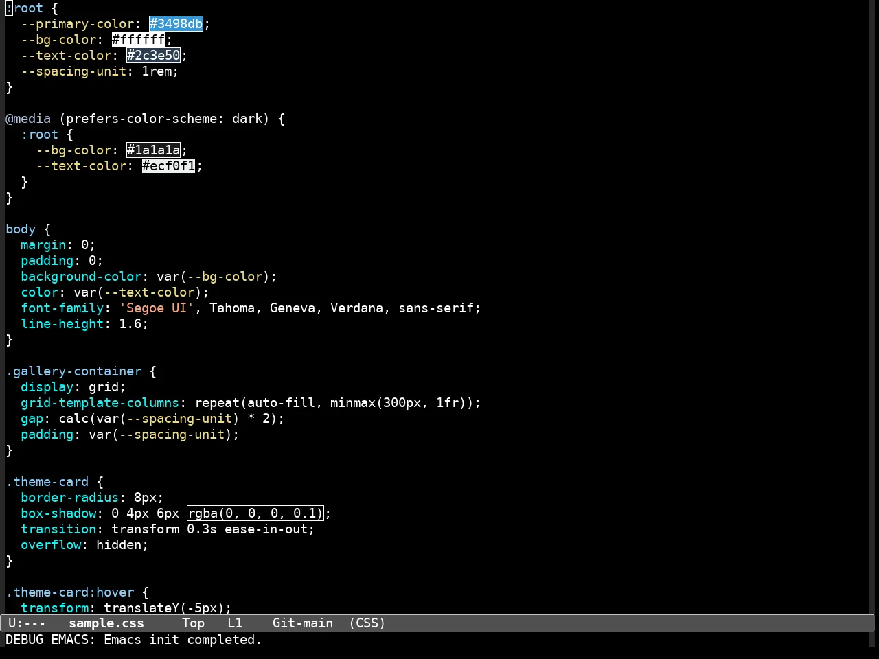 Standard Dark Theme - Emacs Theme - EmacsThemes