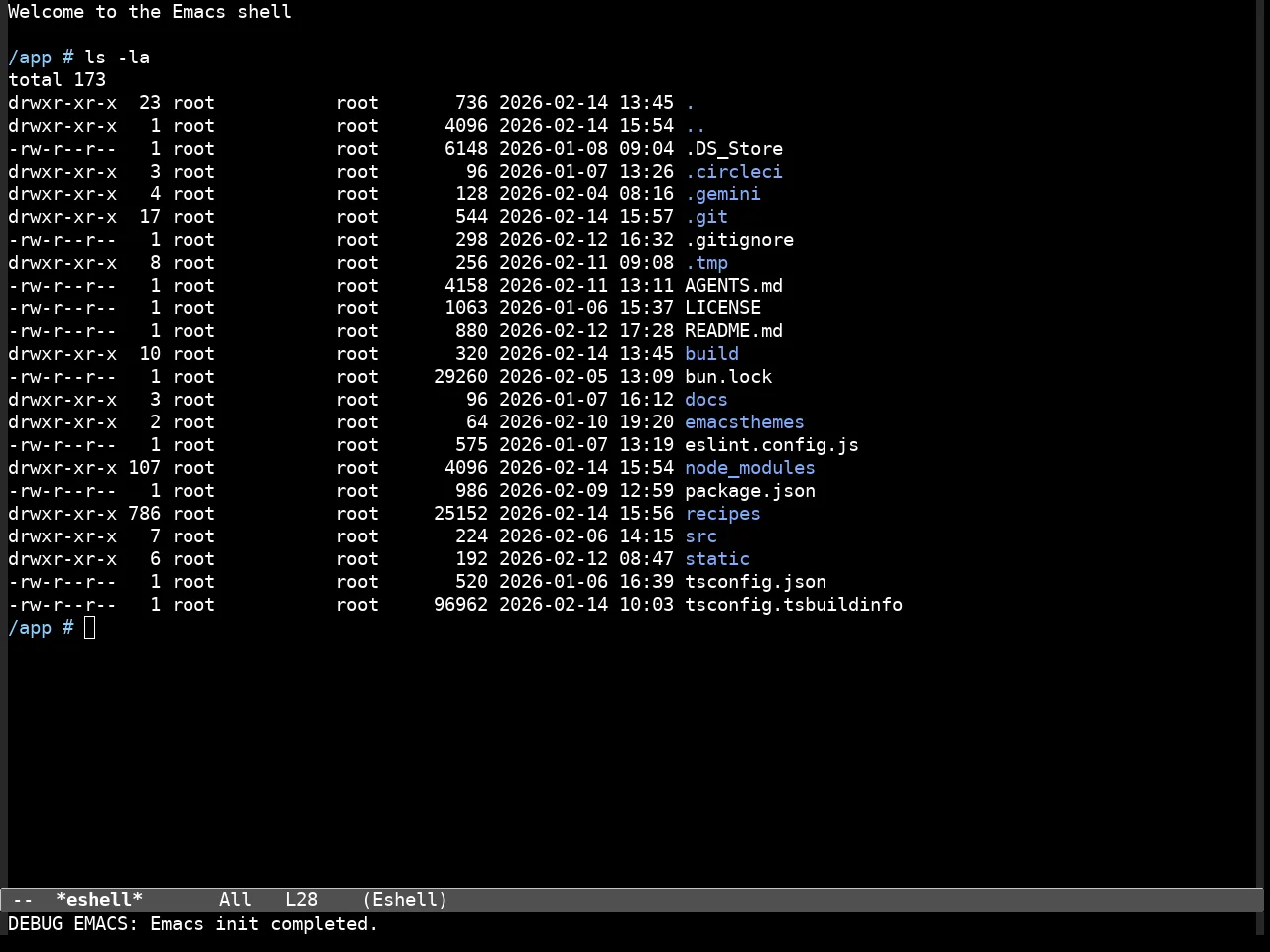 Standard Dark Theme in eshell