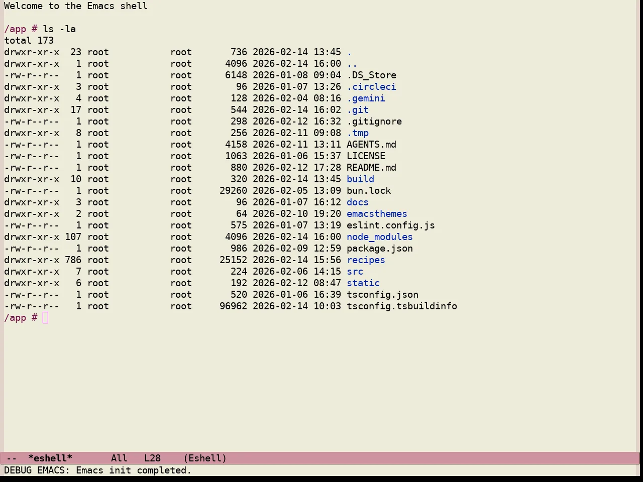 Standard Light Tinted Theme in eshell