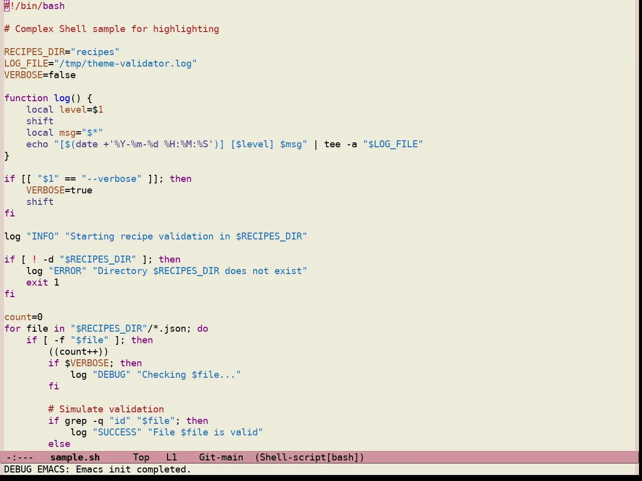 Standard Light Tinted Theme in sh-mode