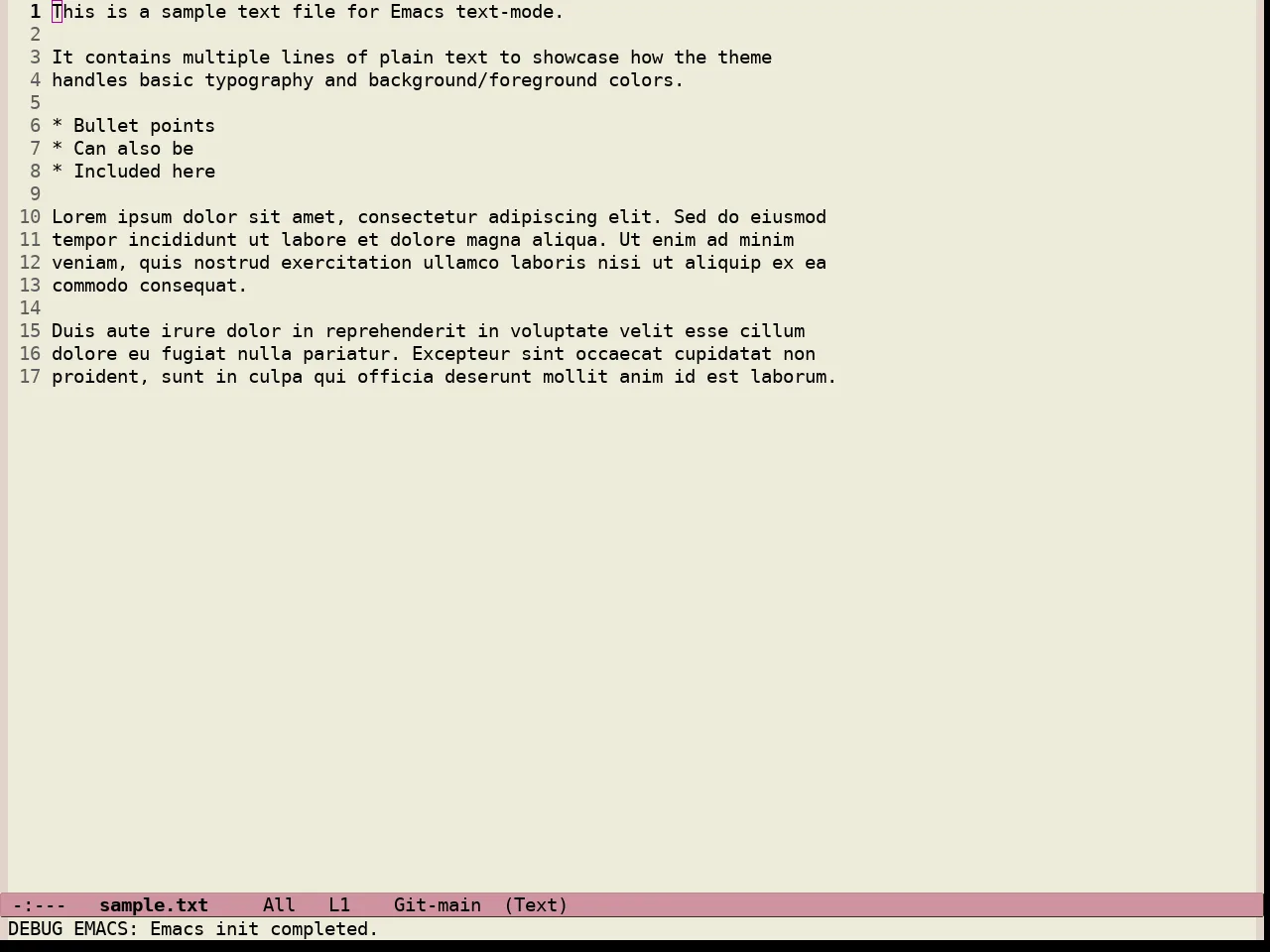Standard Light Tinted Theme in text-mode