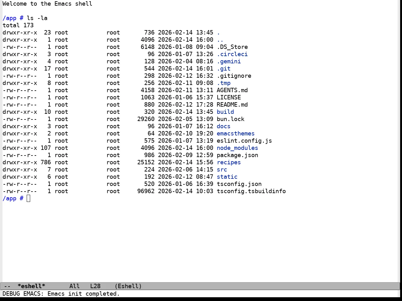 Standard Light Theme in eshell