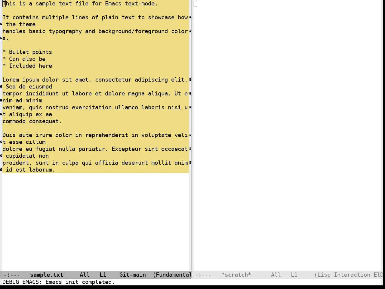 Standard Light Theme in fundamental-mode