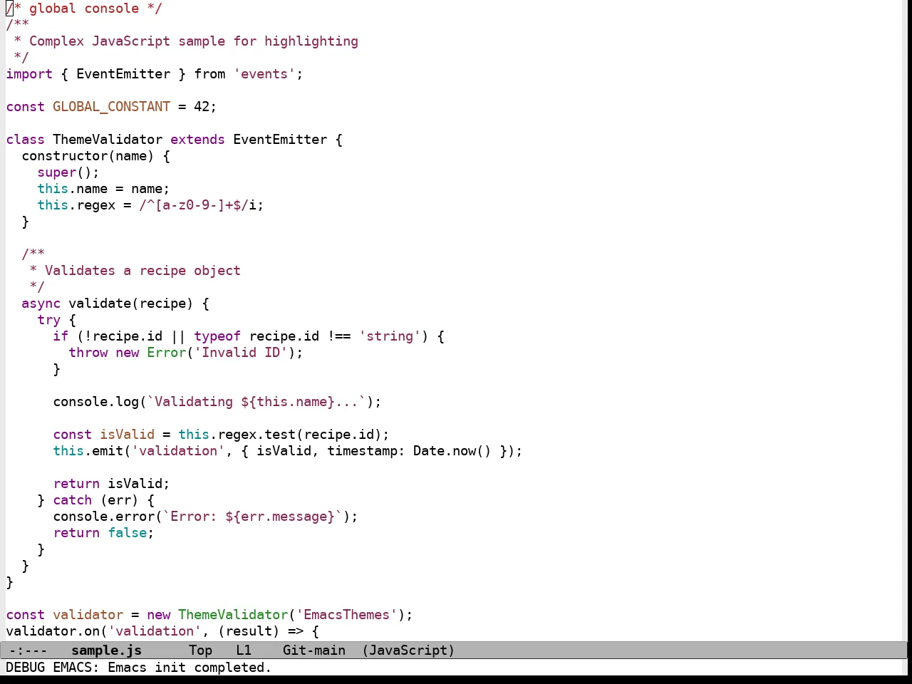 Standard Light Theme in javascript-mode