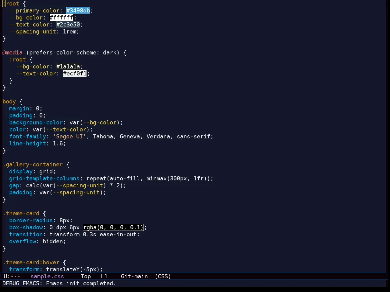 Starlit Theme in css-mode
