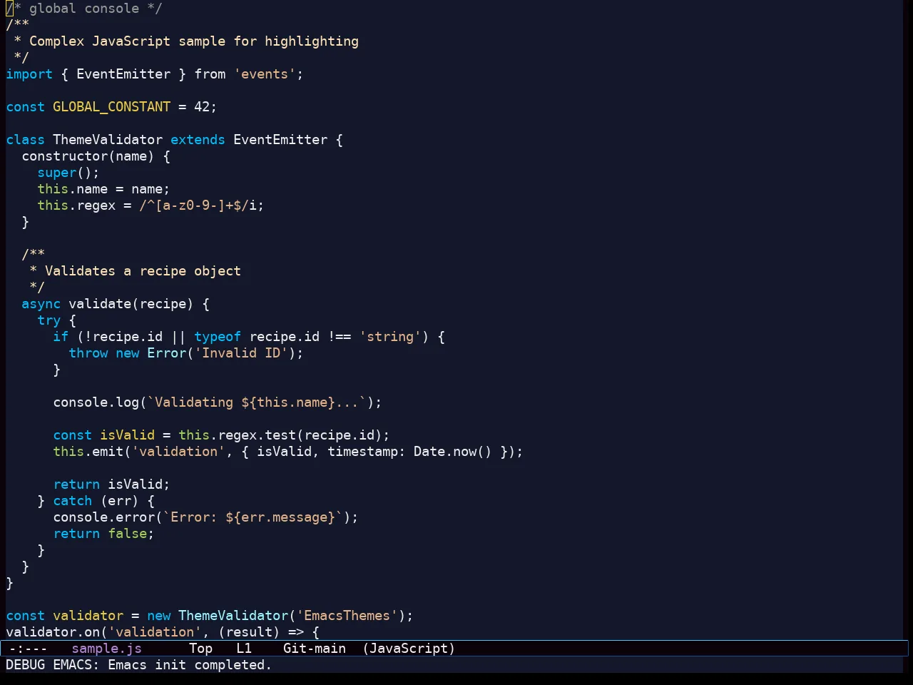 Starlit Theme in javascript-mode