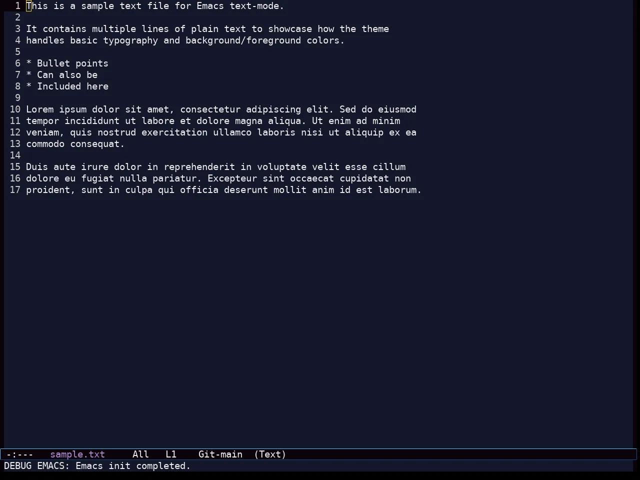 Starlit Theme in text-mode