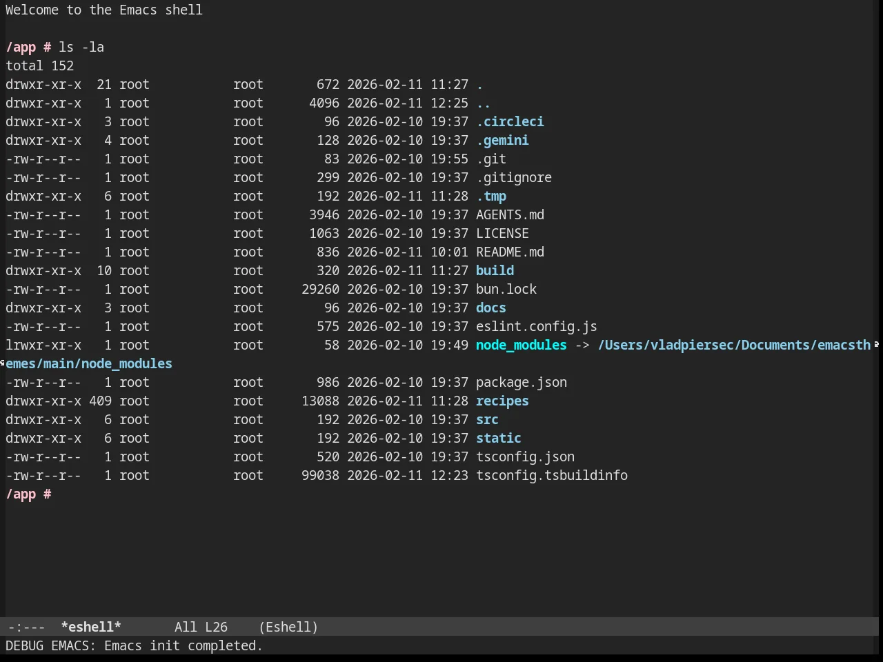 Stekene Dark Theme in eshell