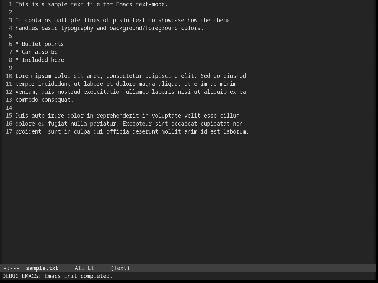 Stekene Dark Theme in text-mode