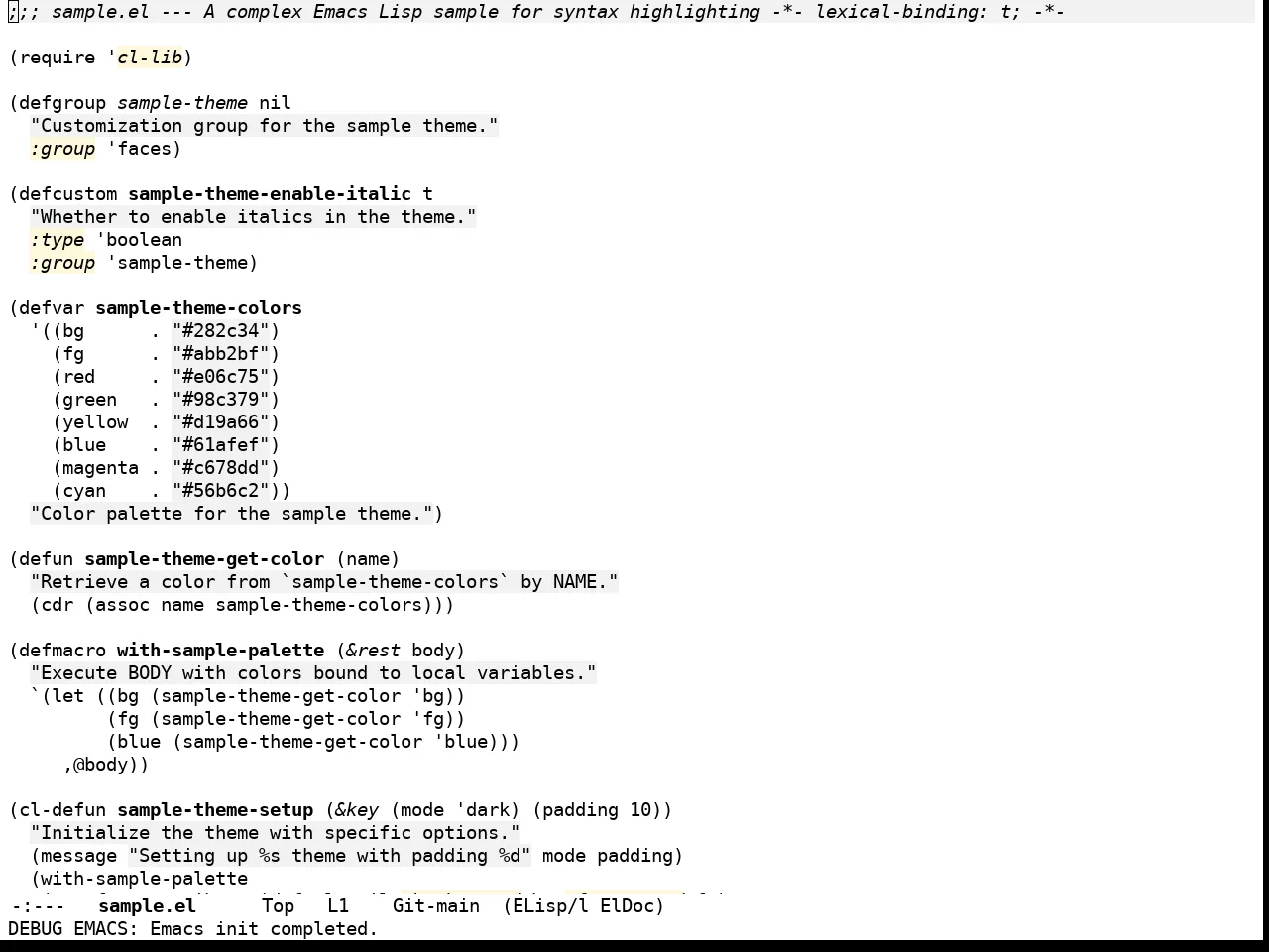 Stimmung Themes Light Theme in emacs-lisp-mode