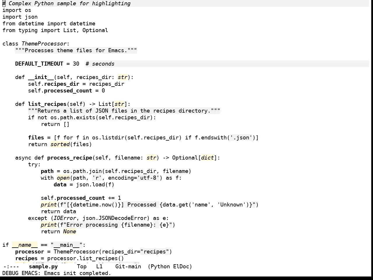 Stimmung Themes Light Theme in python-mode