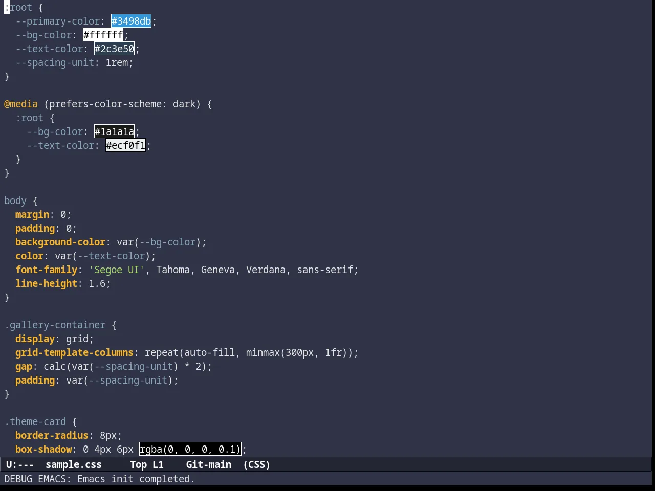 Subatomic Theme in css-mode