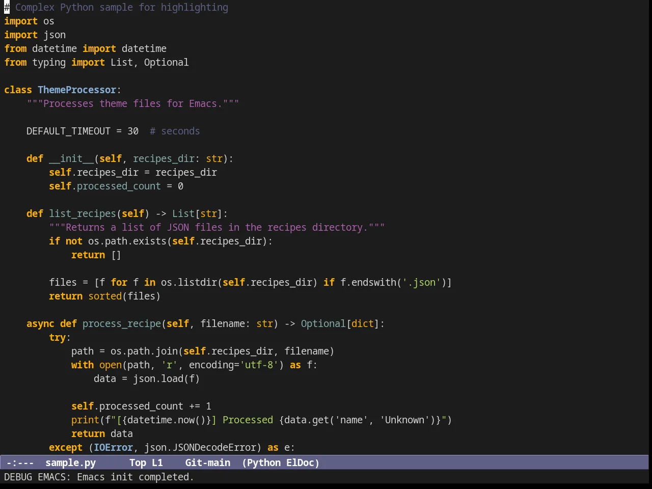 Subatomic256 Theme in python-mode