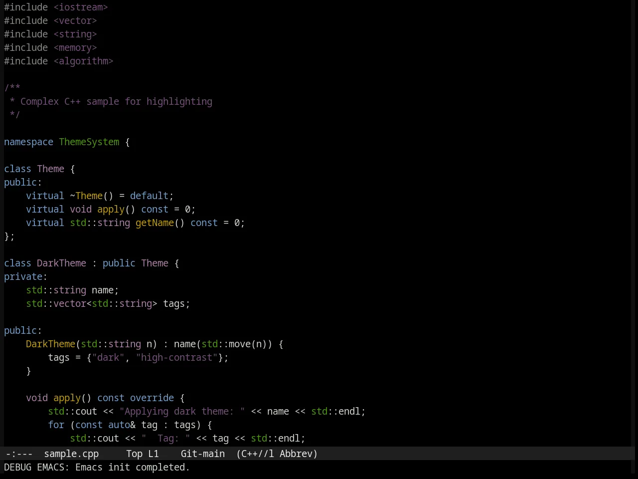 Subdued Theme in c++-mode