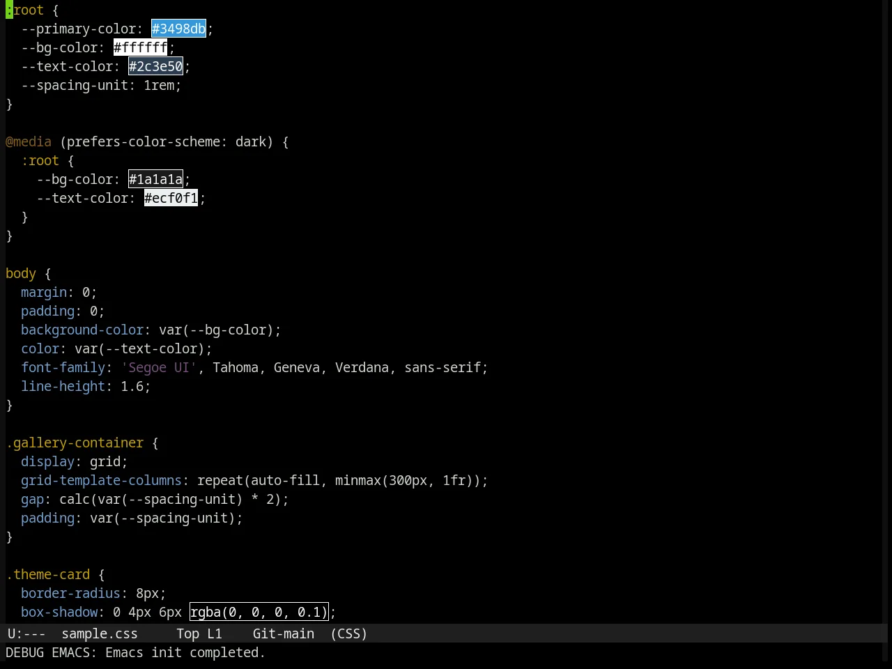 Subdued Theme in css-mode