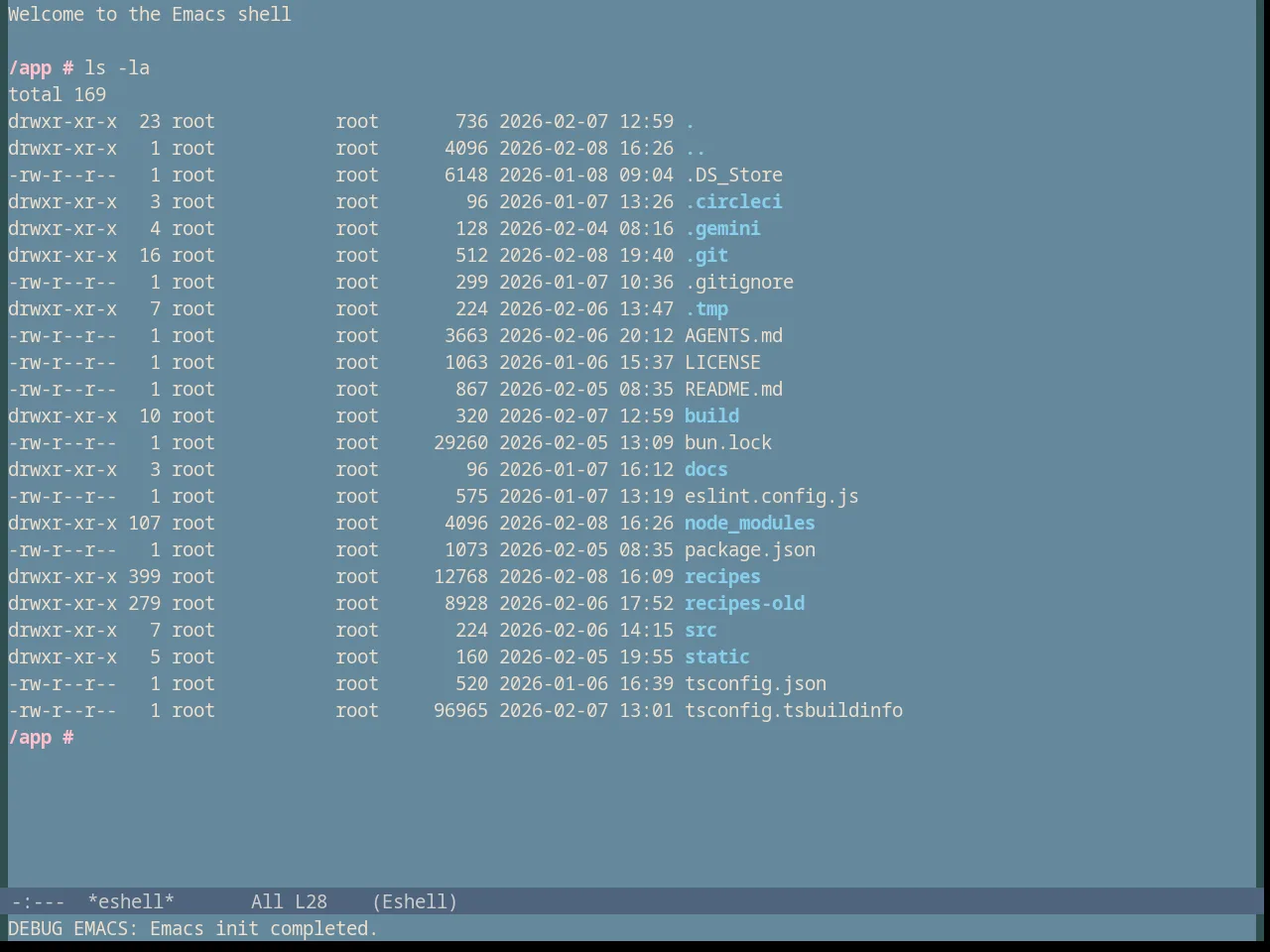 Subtle Blue Theme in eshell
