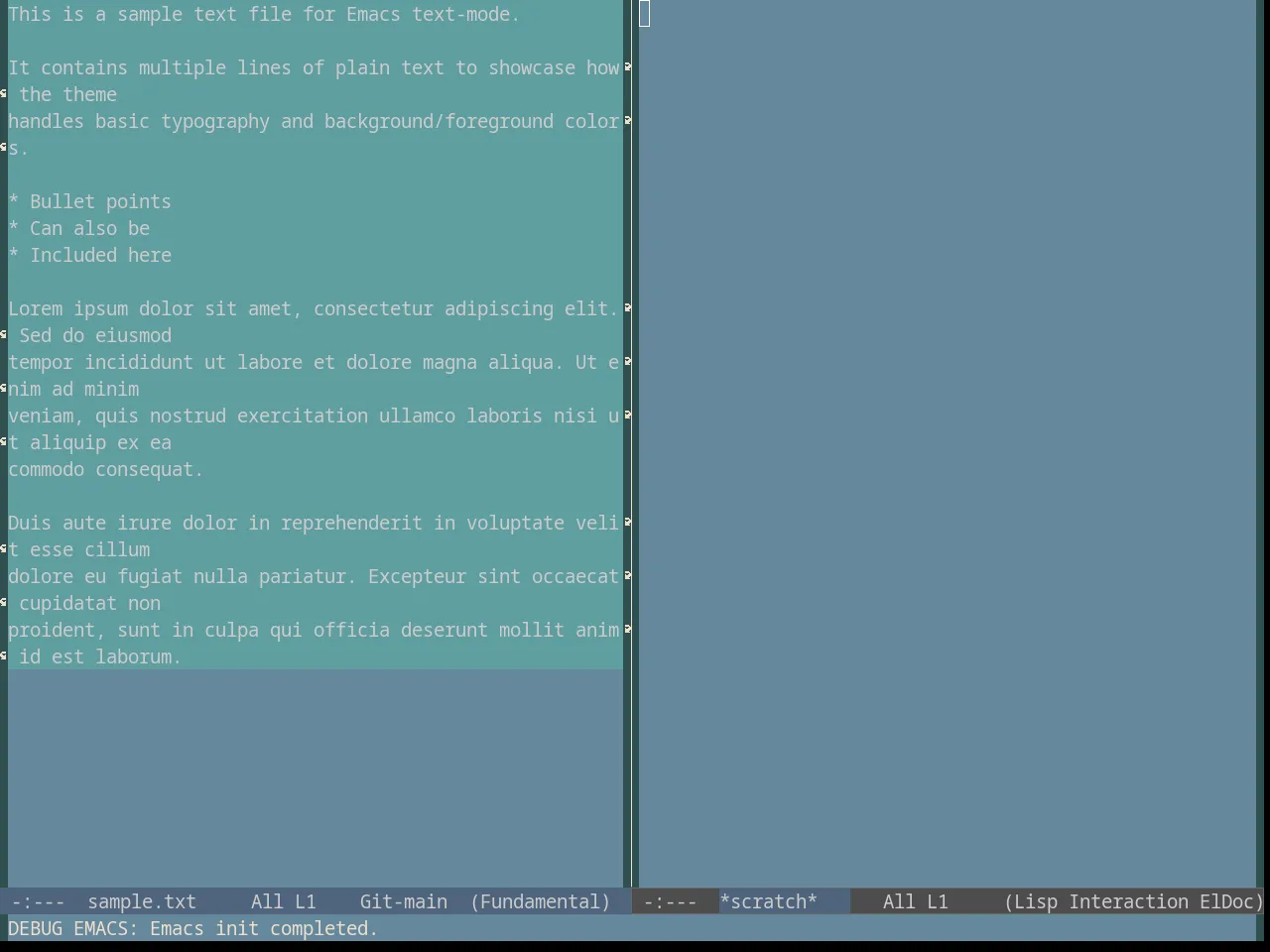 Subtle Blue Theme in fundamental-mode