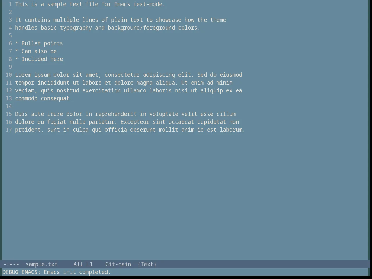 Subtle Blue Theme in text-mode
