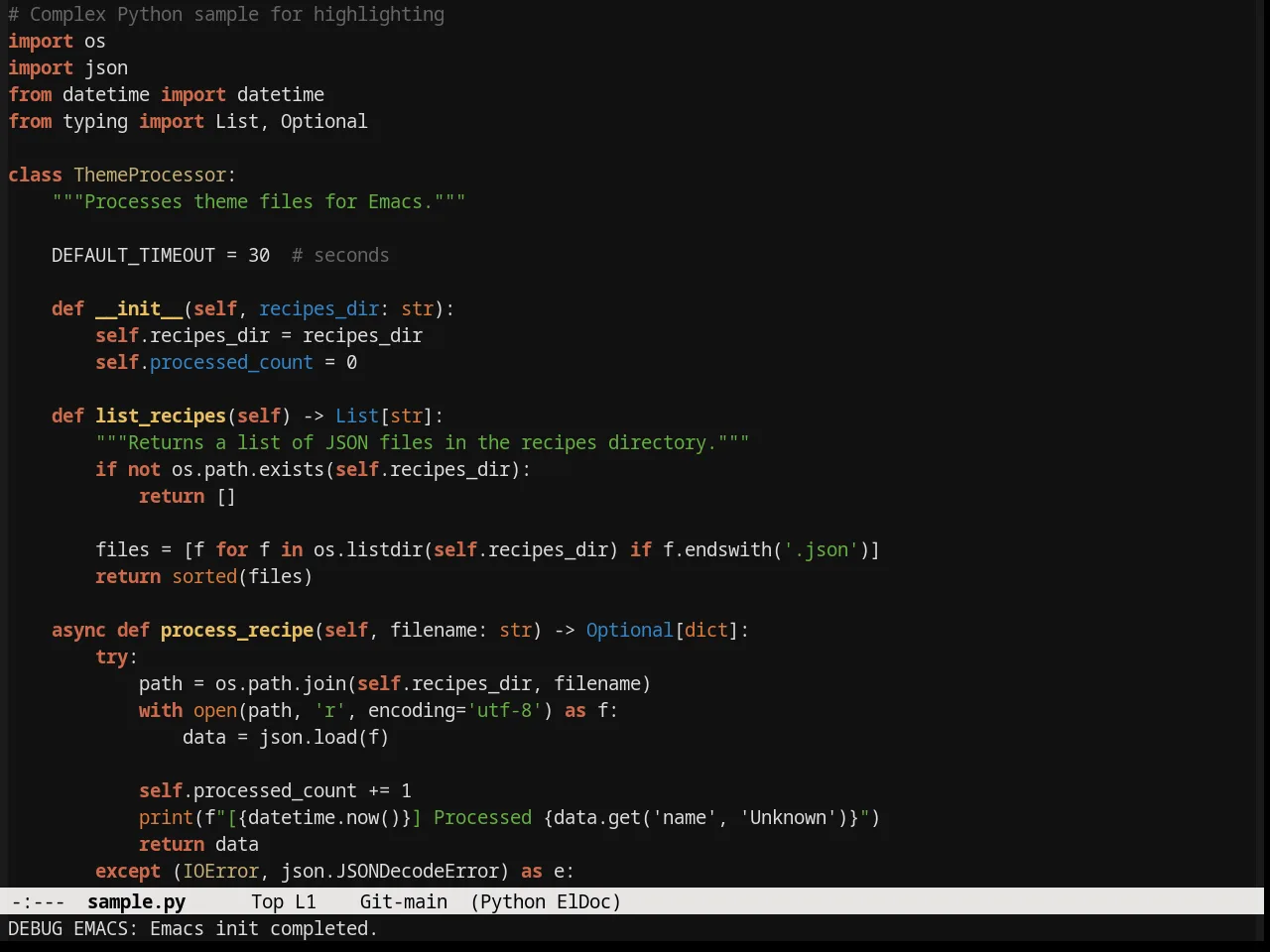 Sunburst Theme in python-mode