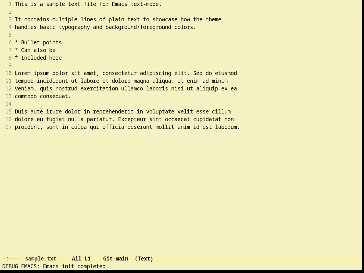 Sunny Day Theme in text-mode