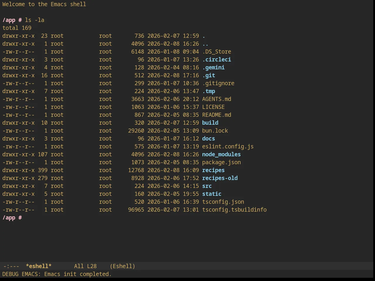Suscolors Theme in eshell