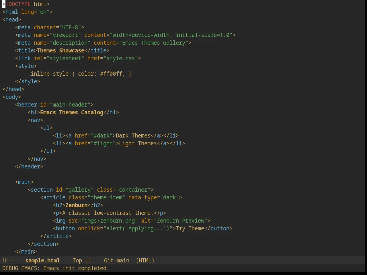 Suscolors Theme in html-mode
