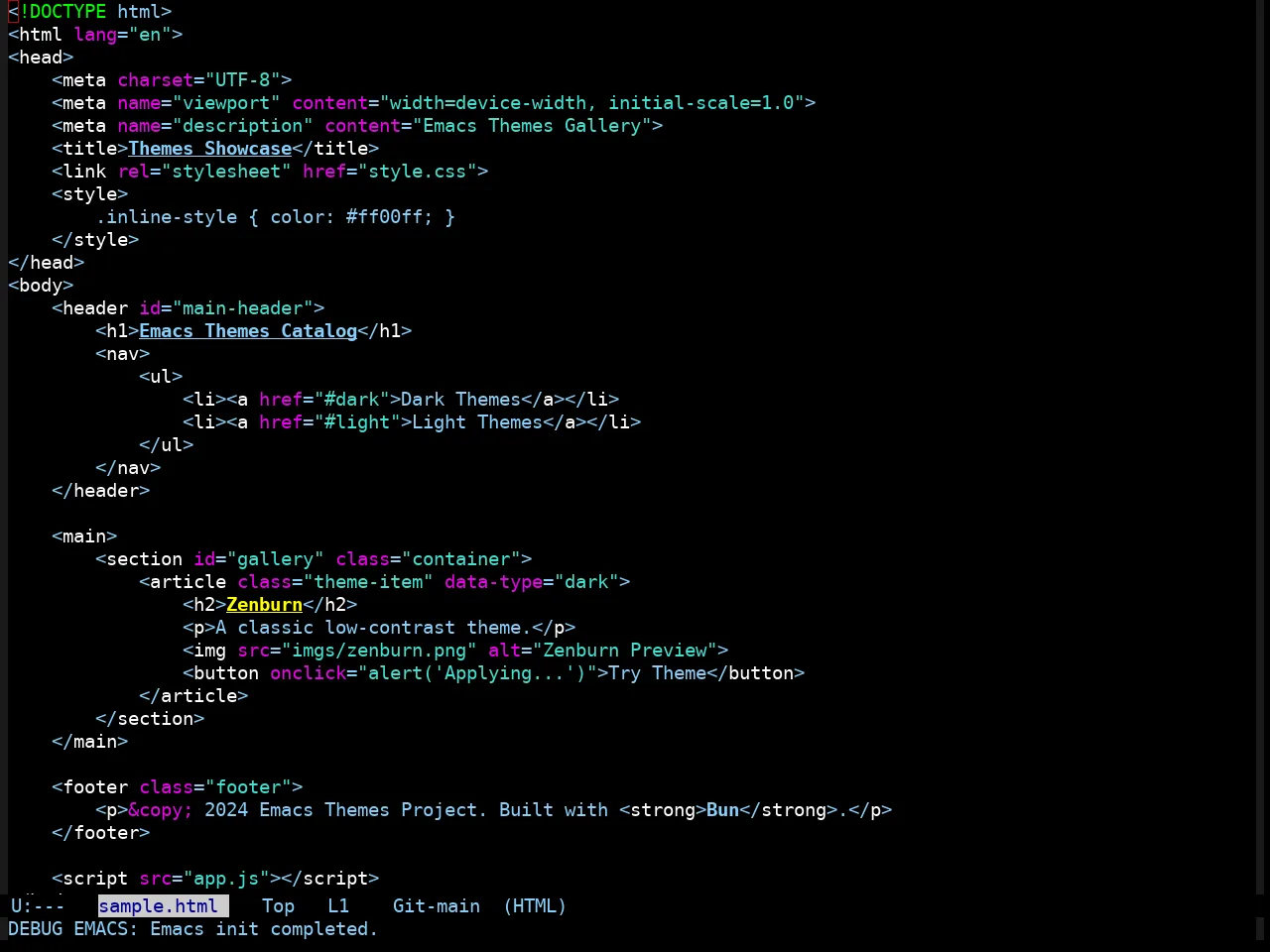 Taming Mr. Arneson Theme in html-mode