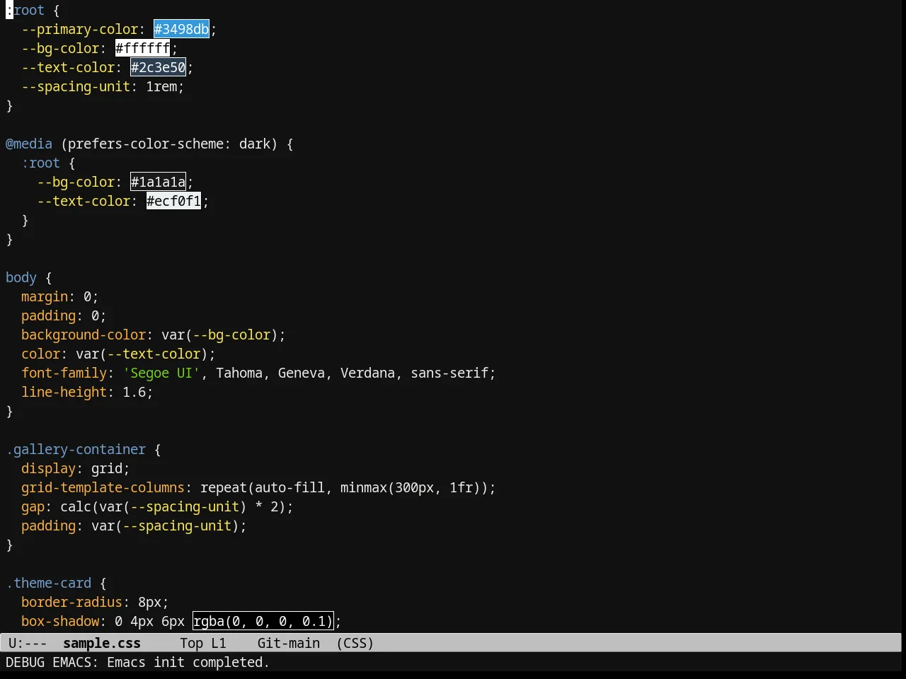 Tango 2 Theme in css-mode